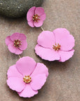 Pink Floral Statement Earrings