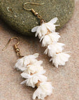 Boho Fabric Flower Earrings