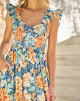 Flutter Sleeve Floral Jumpsuit