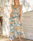 Flutter Sleeve Floral Jumpsuit