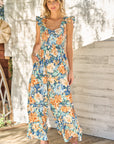 Flutter Sleeve Floral Jumpsuit