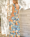 Flutter Sleeve Floral Jumpsuit