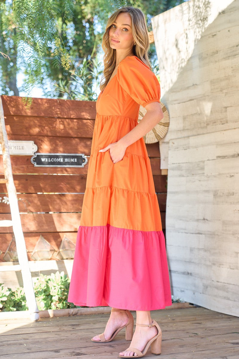 Sweetheart Color Block Maxi Dress – Dominique Nicole Boutique