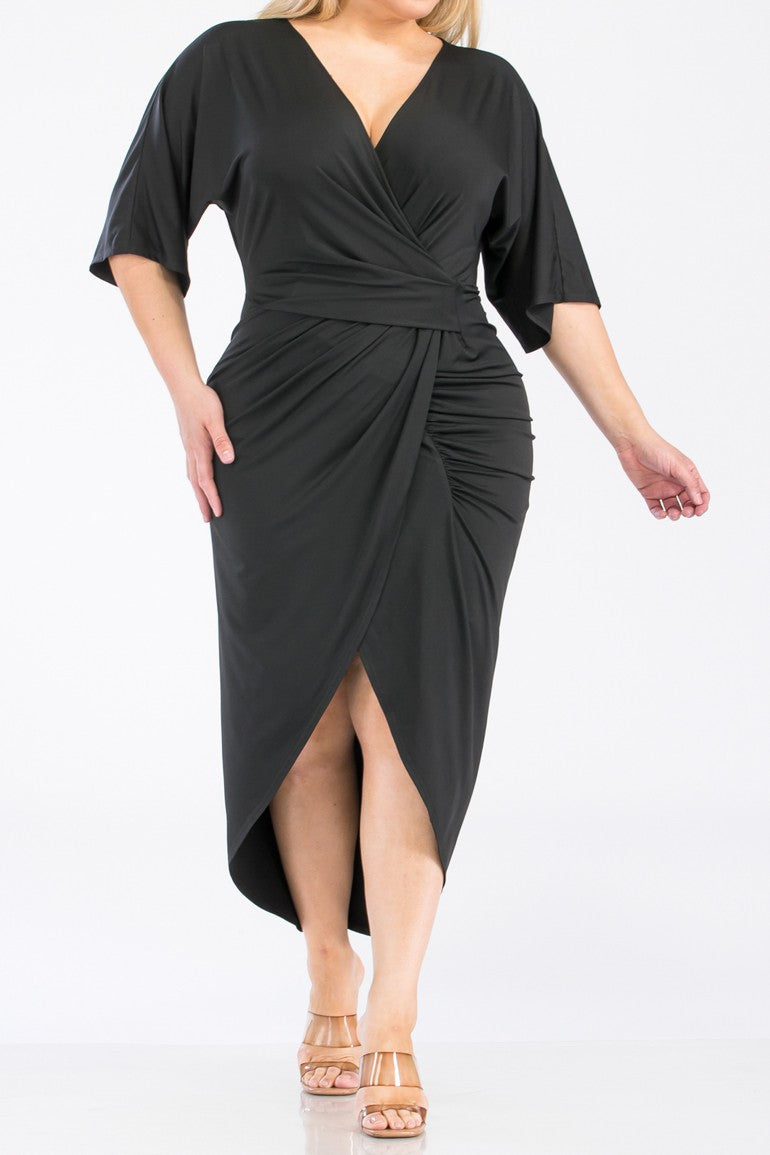 Plus Size Ruched Bodycon Dress Dominique Nicole Boutique Plus Size Ruched Bodycon Dress Dominique Nicole Boutique