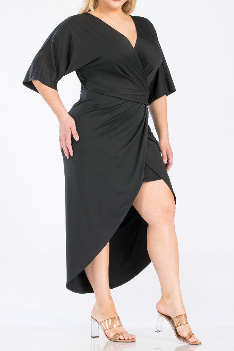 Plus Size Ruched Bodycon Dress  Dominique Nicole Boutique
