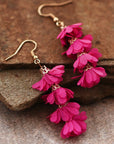Boho Fabric Flower Earrings