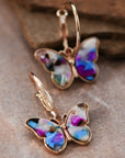 Multicolored Butterfly Hoops