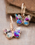 Multicolored Butterfly Hoops