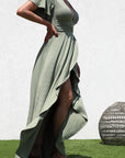 Twist Front Maxi Dress