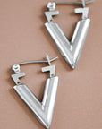 V-Shaped Hoop Earrings