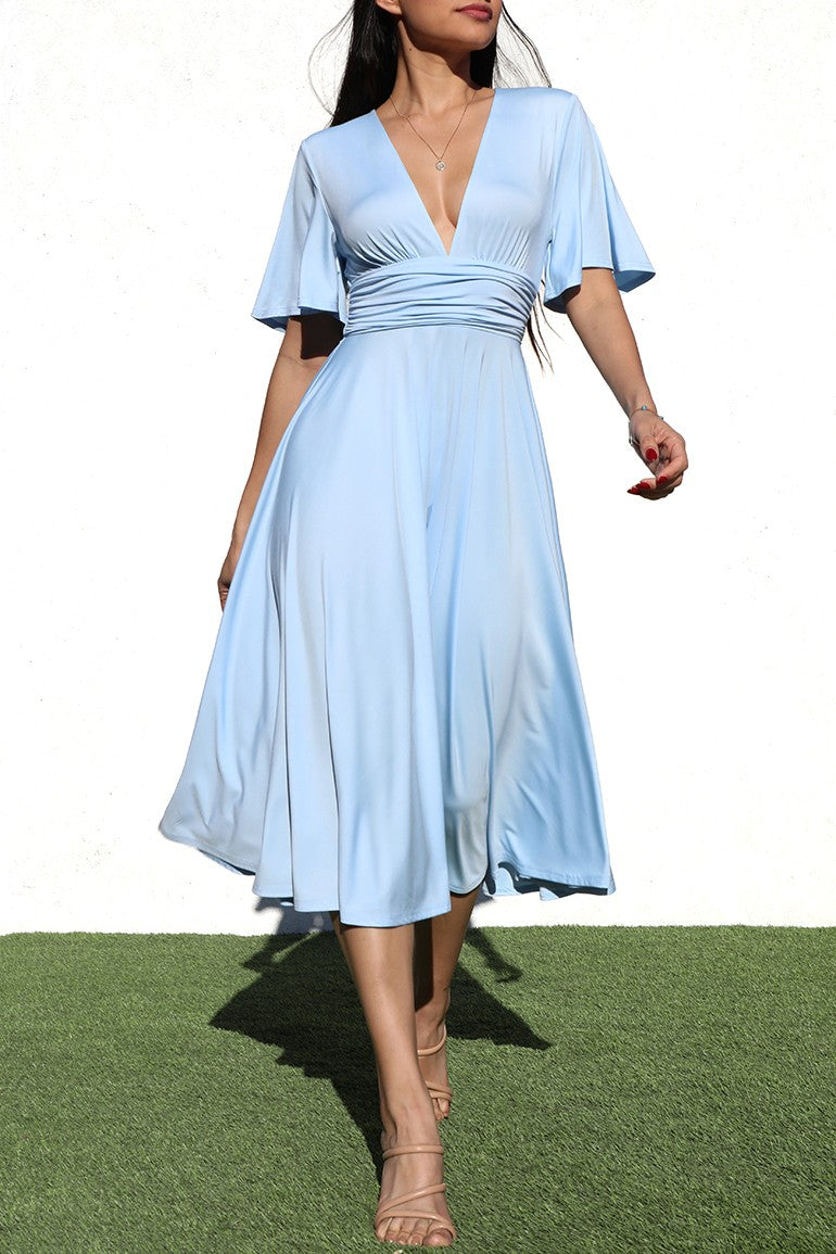 flowy v neck midi dress Flowy V-Neck Midi Dress Dominique Nicole Boutique