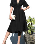 Flowy V-Neck Midi Dress