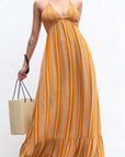 Smocked Top Maxi Dress with Back Tie
