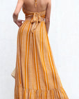 Smocked Top Maxi Dress with Back Tie
