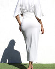 Ruched Front Slit Bodycon Dress