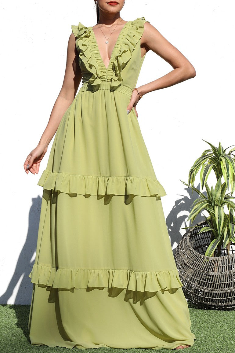 slim fit dress slacks Vivian Layered Maxi Dress – Twirl Boutique