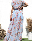 Belted V-Neck Maxi Dress
