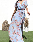 Belted V-Neck Maxi Dress