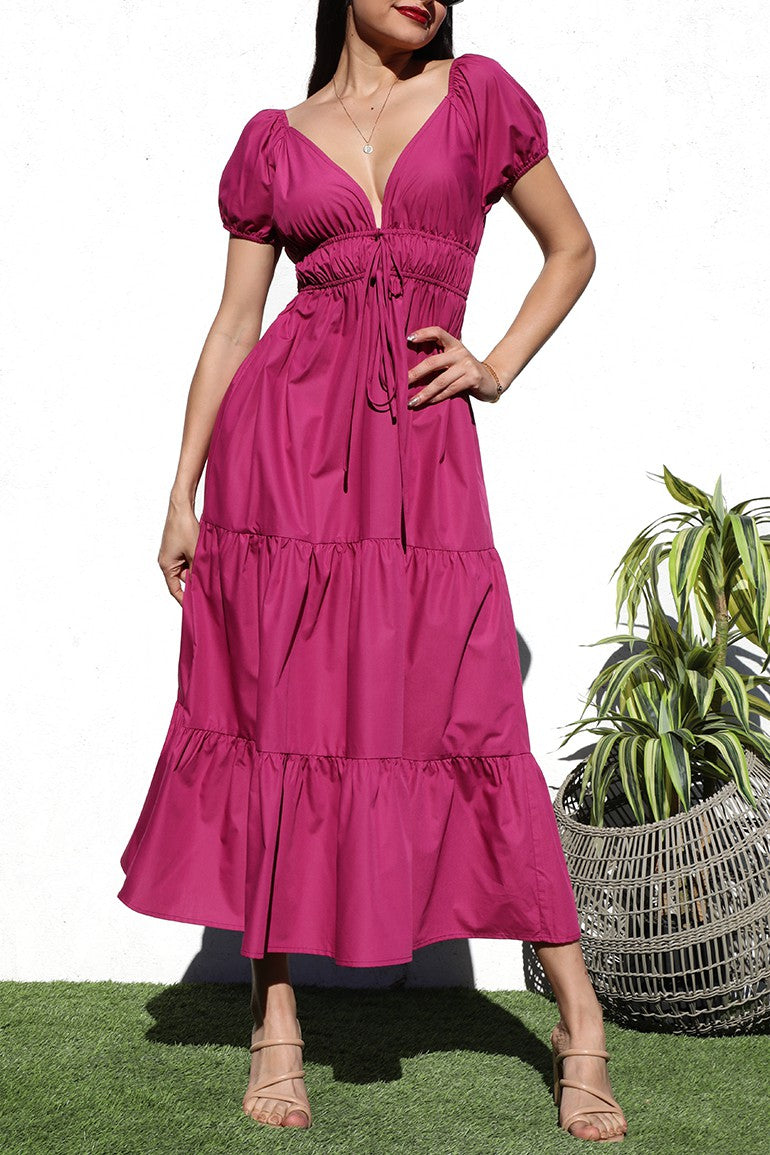 chinese dress ladies Tiered Maxi Dress – Dominique Nicole Boutique