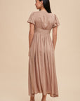 Puff Sleeve Button Down Dress