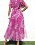 Floral Print Mesh Midi Dress