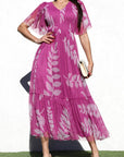 Floral Print Mesh Midi Dress