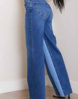Women's Color Block Wide Leg Jeans