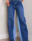 Women's Color Block Wide Leg Jeans