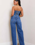 Women's Color Block Wide Leg Jeans