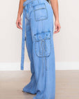 Belted Wide Leg Cargo Pants