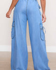 Belted Wide Leg Cargo Pants