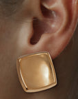 Gold Square Stud Earrings