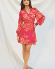 Floral Wrap Mini Dress
