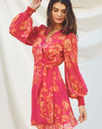 Floral Wrap Mini Dress