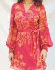 Floral Wrap Mini Dress
