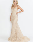 Lace Embroidered Long Formal Dress