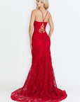 Lace Embroidered Long Formal Dress