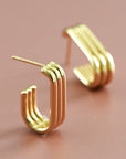 Open Oval Gold Hoop Earrings