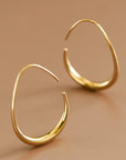 Gold Teardrop Hoop Earrings