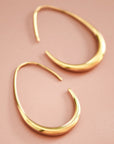 Gold Teardrop Hoop Earrings