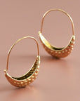 Hammered U-Shape Gold Hoop Earrings