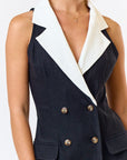 Collared Double Breasted Blazer Dress