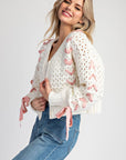 Lace Ribbon Crochet Sweater
