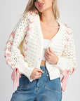 Lace Ribbon Crochet Sweater