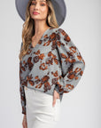 Floral Printed Long Sleeve Blouse
