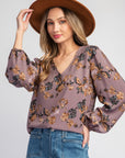 Floral Printed Long Sleeve Blouse