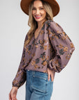 Floral Printed Long Sleeve Blouse