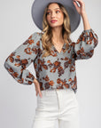 Floral Printed Long Sleeve Blouse