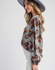 Floral Printed Long Sleeve Blouse