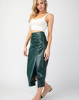 Faux Leather Midi Skirt